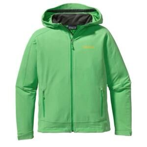 PATAGONIA Women's S Simple Guide Hoodie Lime Green Zip Front Outdoor Jacket